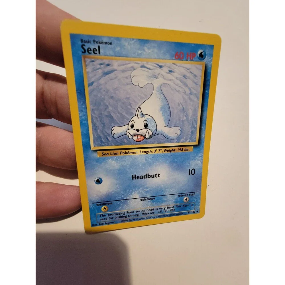 Pokémon Seel Base Set 41/102 (1999) Shadow First Edition Euc Vintage